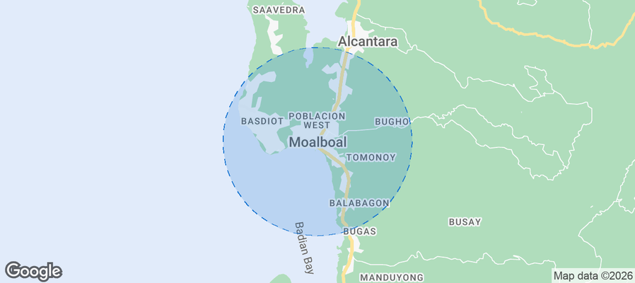 Moalboal Airbnb map
